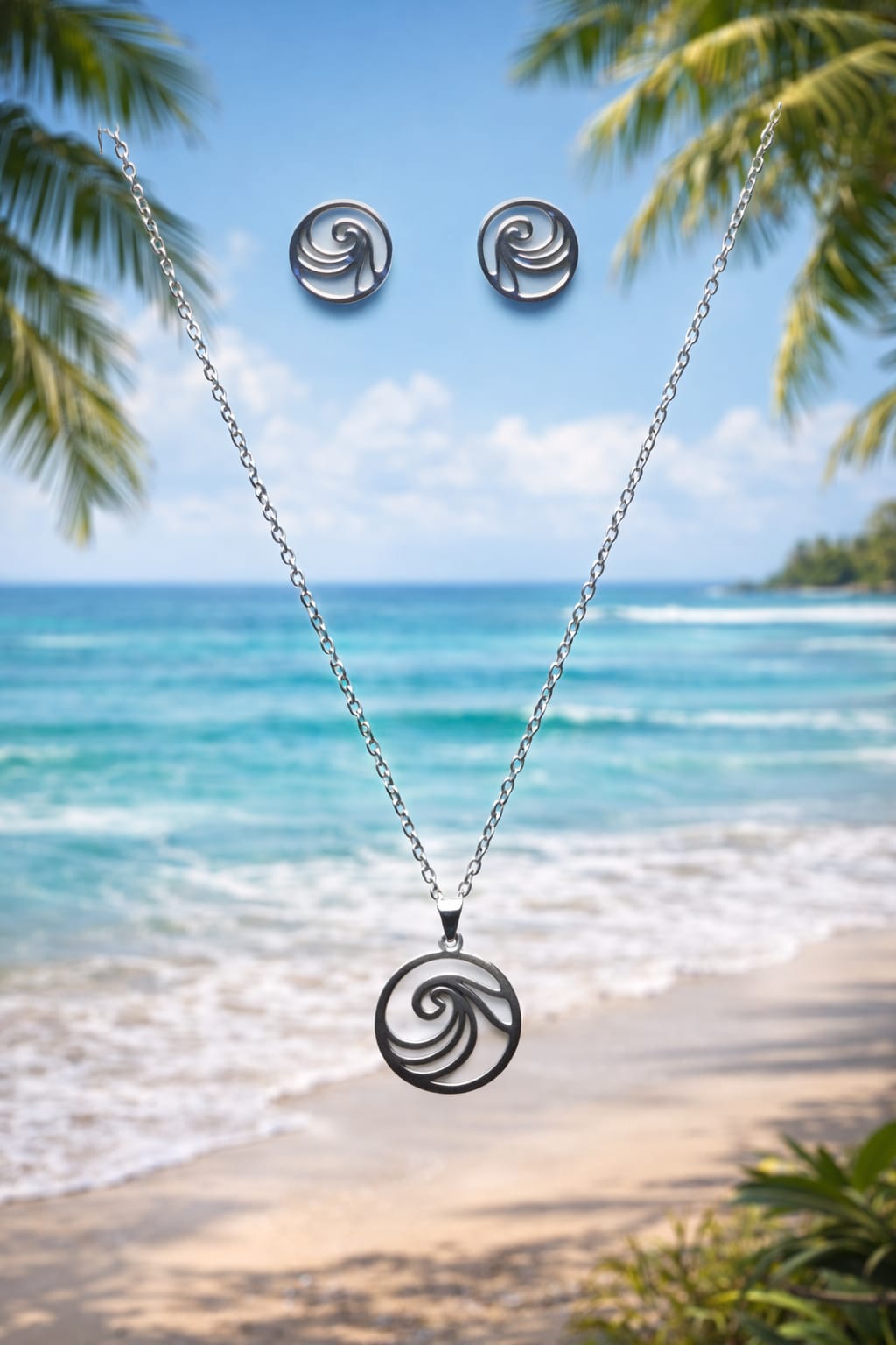 Set Ola del Caribe – Collar y Aretes