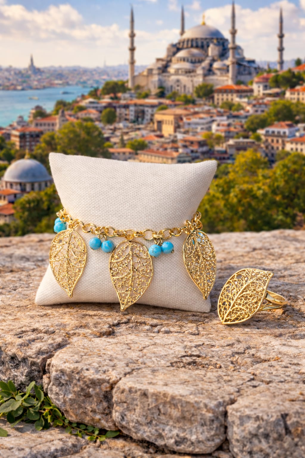 Set Hojas Imperiales – Pulsera y Sortija