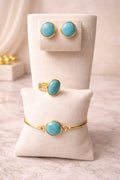 Set Turquesa Imperial – Pulsera, Sortija y Aretes
