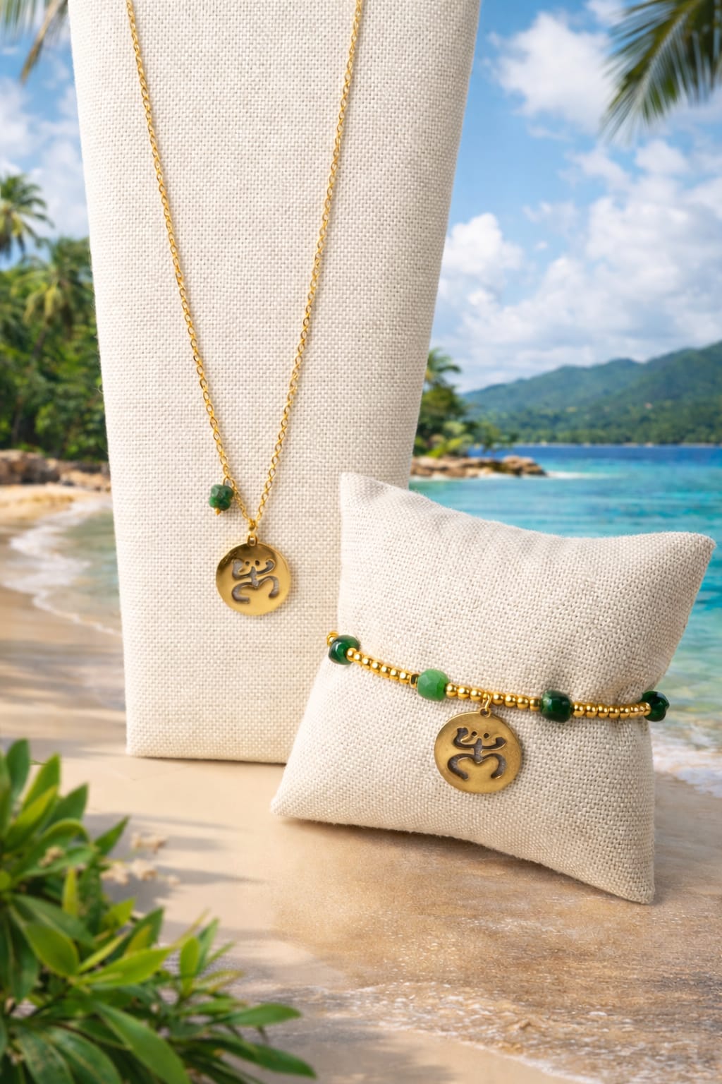 Set Coquí Taíno – Collar y Pulsera Caribeña
