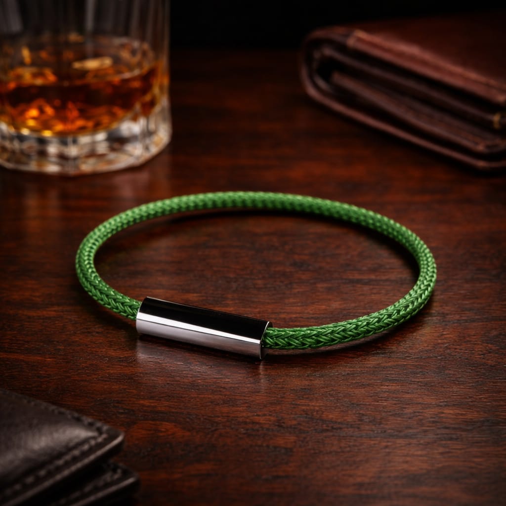 Pulsera Verde Élite – Estilo Masculino Moderno