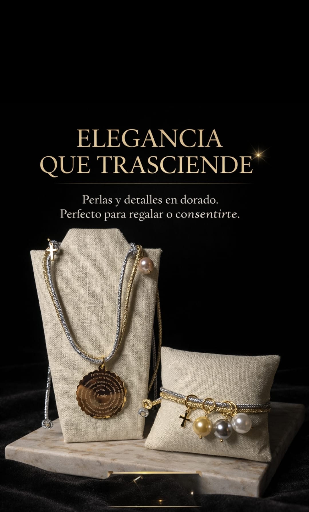 ✨ Luz Divina – Set de Elegancia en Perlas & Oro