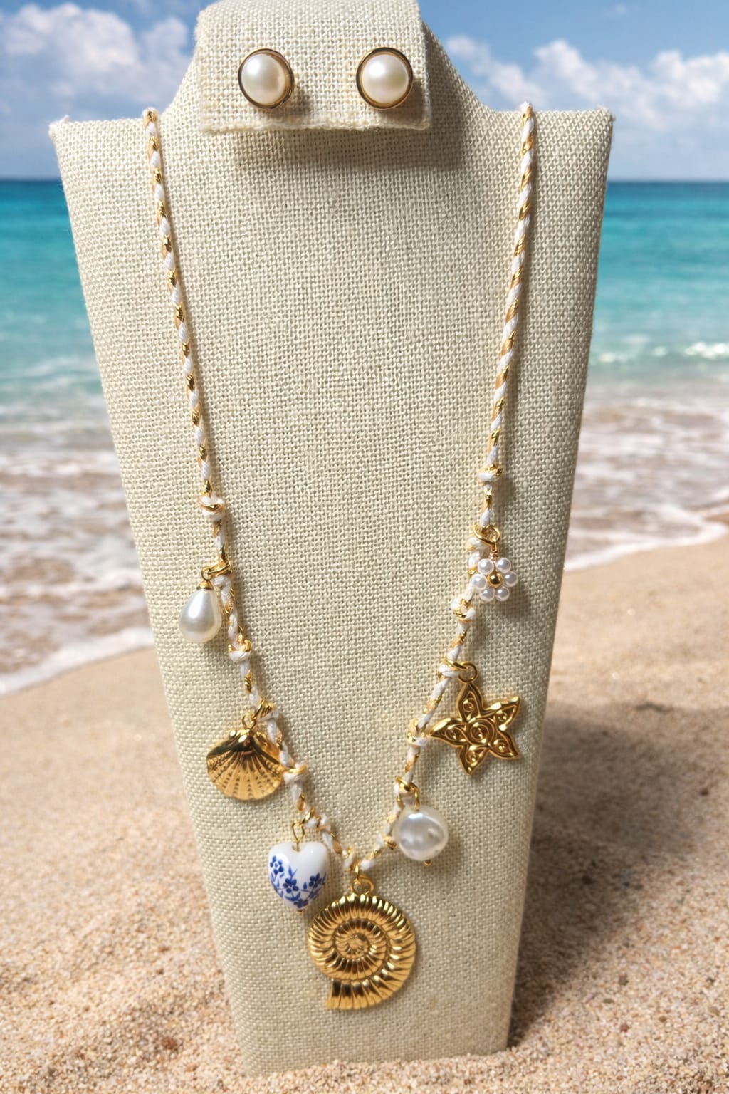 🌊 Brisa Marina – Set de Perlas & Encantos Dorados