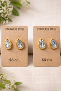 Aretes Gota Crystal Gold