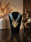 Collar Flor Dorada Perla Elegance